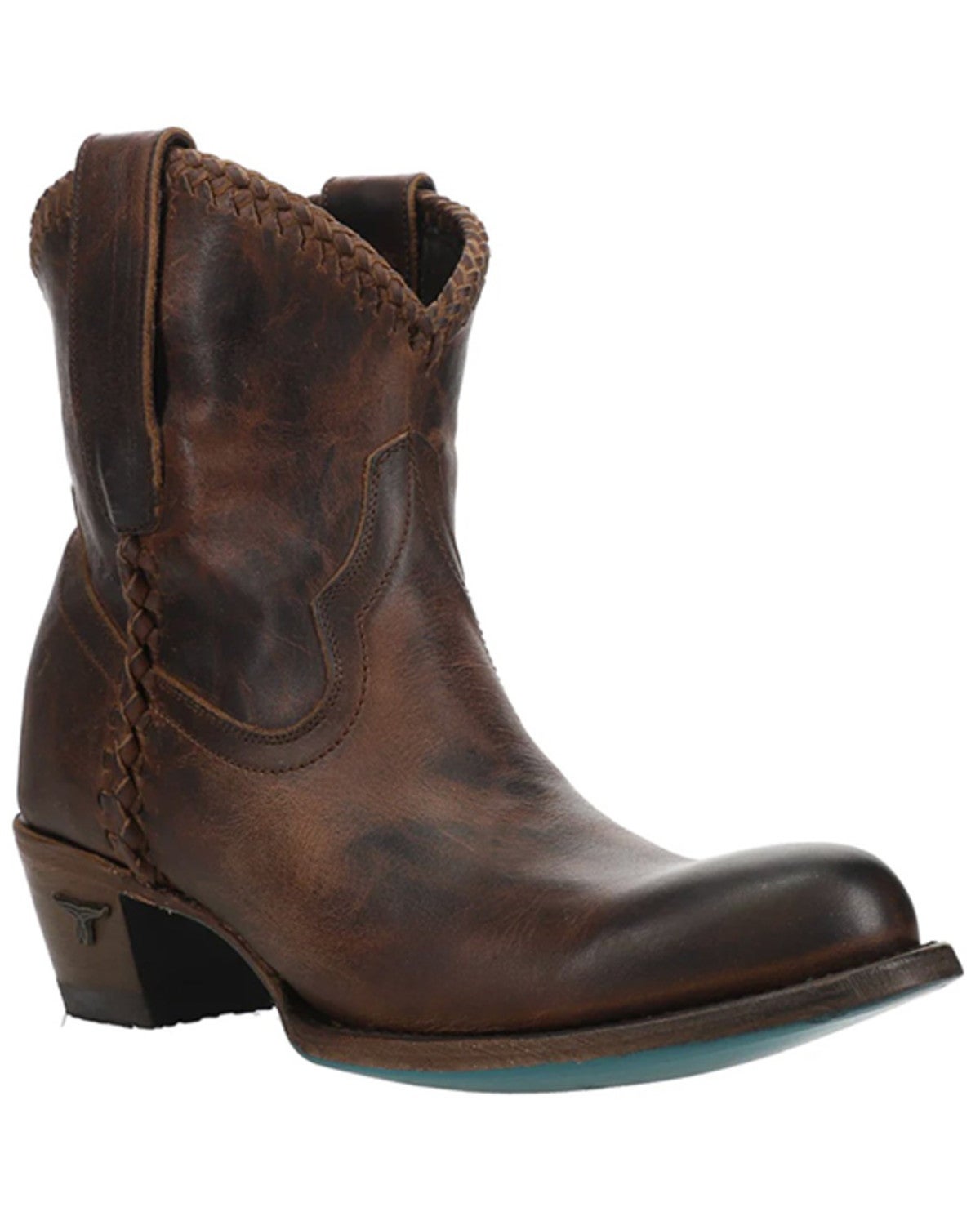 cognac womens booties