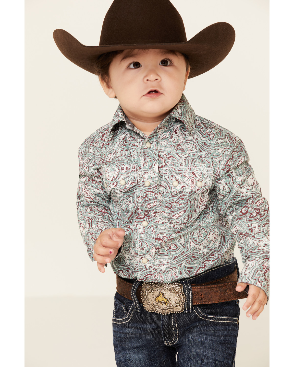 Cody James Infant Boys Grasslands Paisley Print Long Sleeve Onesie Sheplers