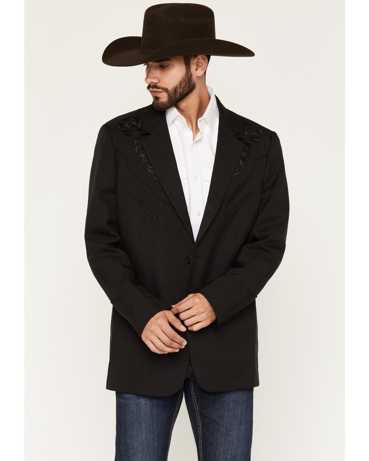 western blazer embroidered