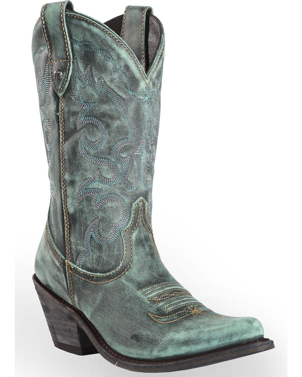 black and turquoise cowboy boots