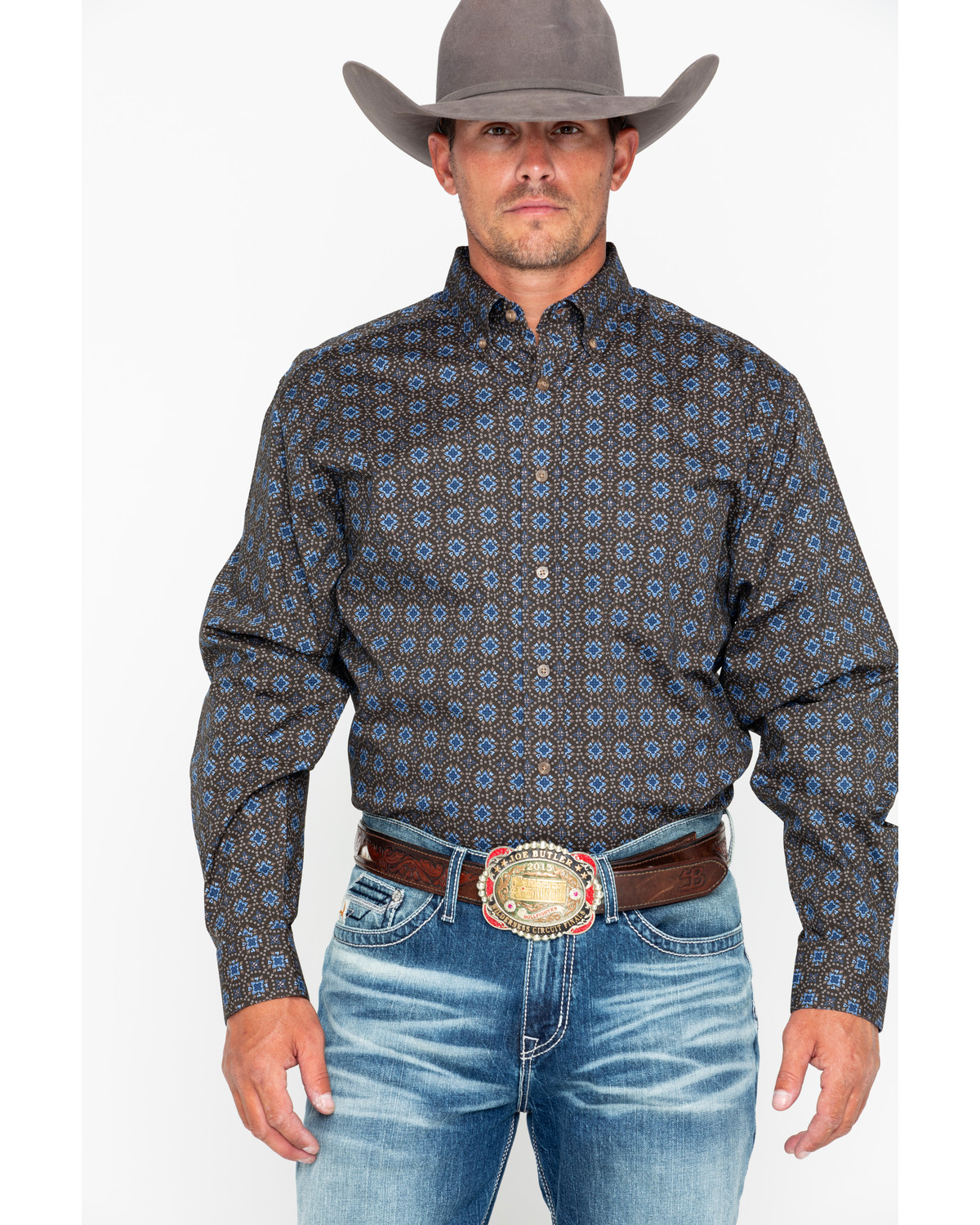 Tuf Cooper Men S Poplin Print Long Sleeve Western Shirt Sheplers
