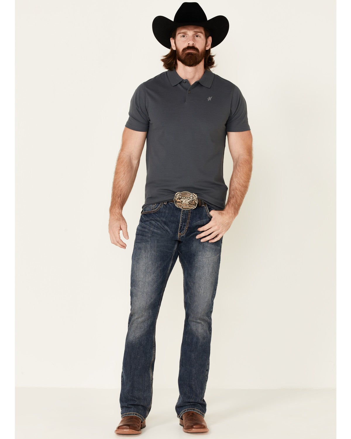 HOOey Men's Solid Charcoal Maverick 