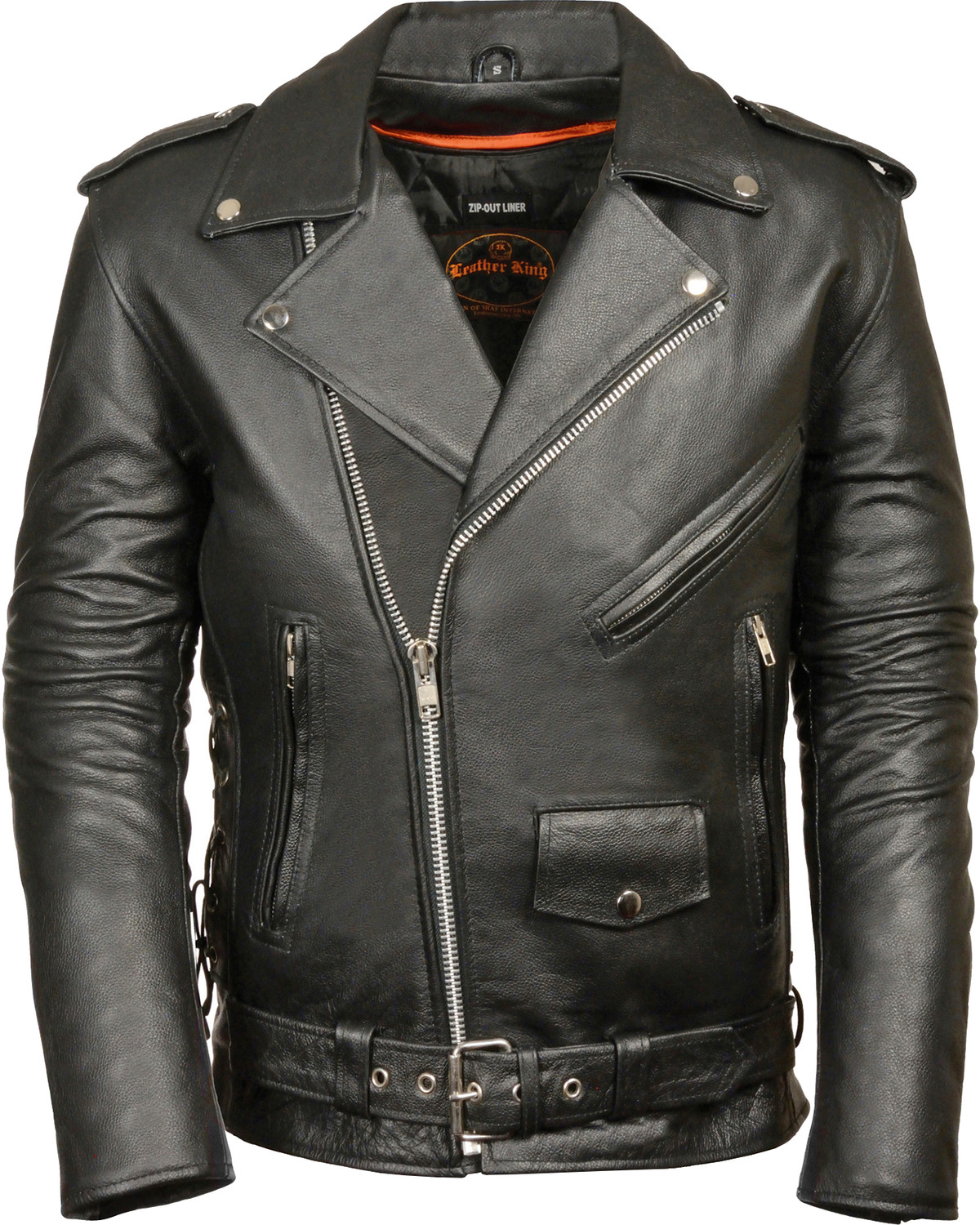 COOFANDY Mens Police Style PU Leather Motorcycle Zipper Biker Jacket 