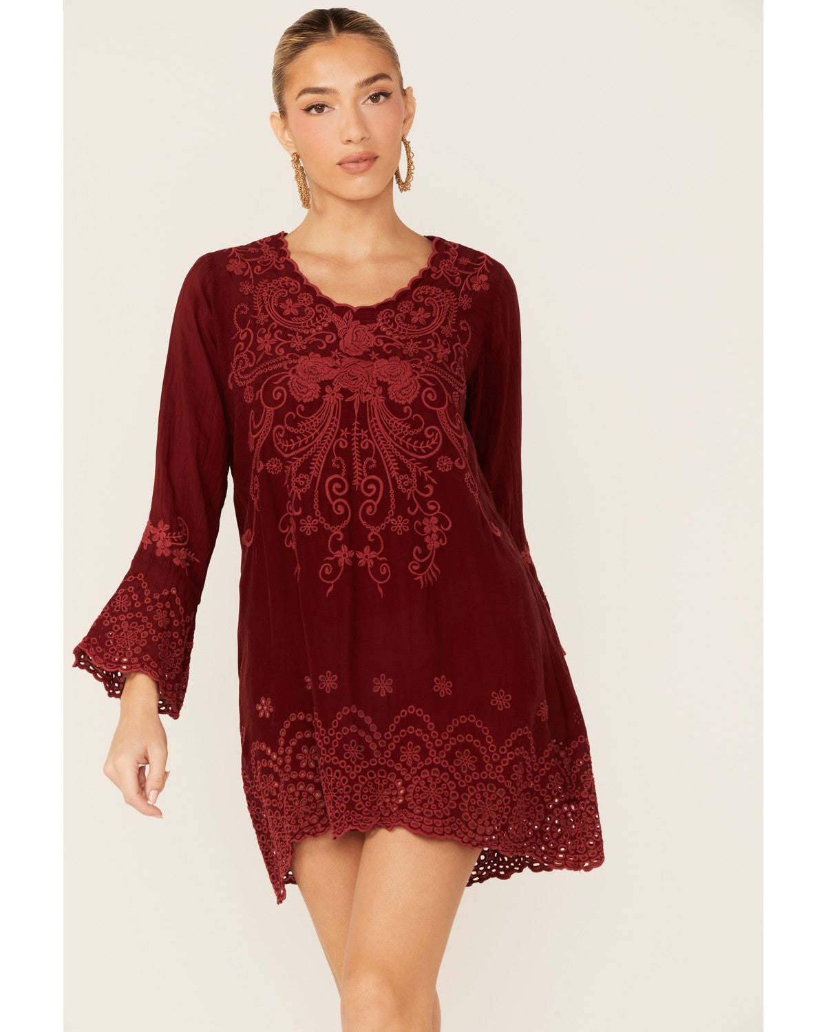 Johnny Was Women's Garnet Rhine Long Sleeve Tunic Dress