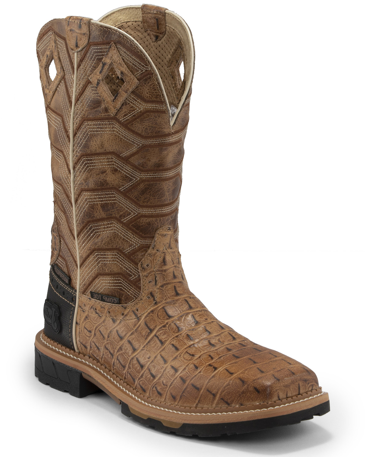 justin croc print boots