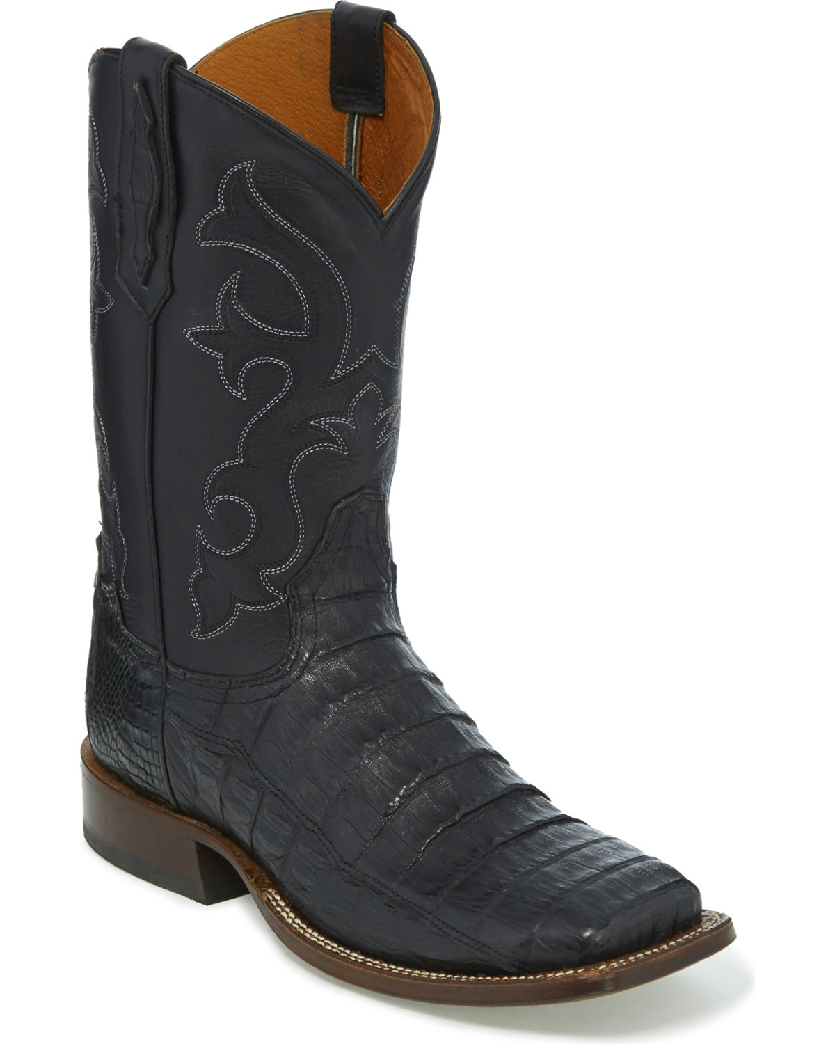black caiman cowboy boots
