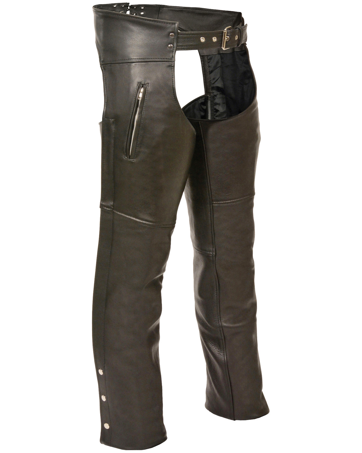 Milwaukee Leather Zippered Thigh Pocket Chaps Black, 3X- Large 