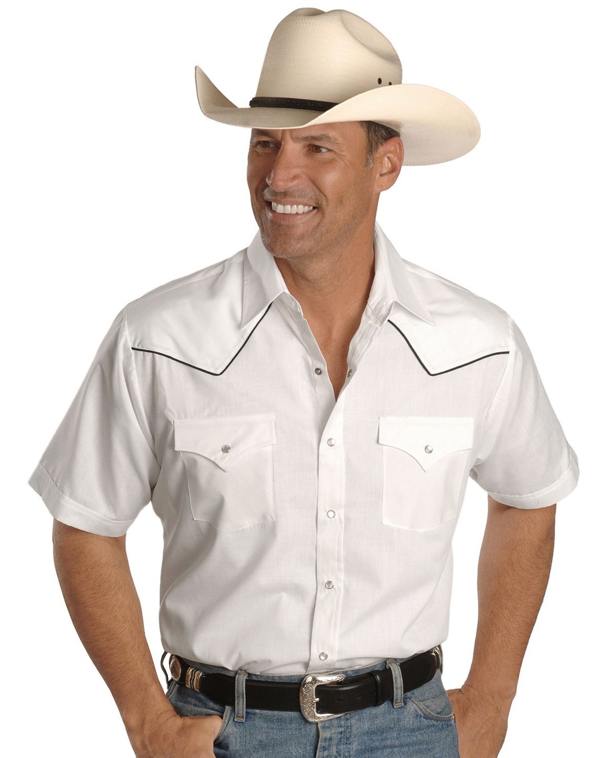 Ely Short Sleeve White Western Shirt | Sheplers