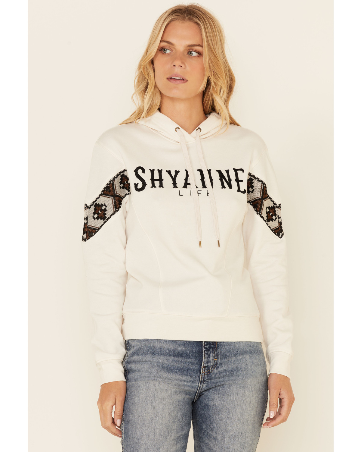Shyanne Women S Sand Logo Embroidered Sleeve Lace Pullover Hoodie Sheplers