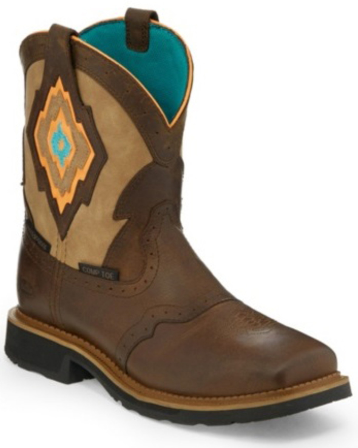 justin women's waterproof work boots