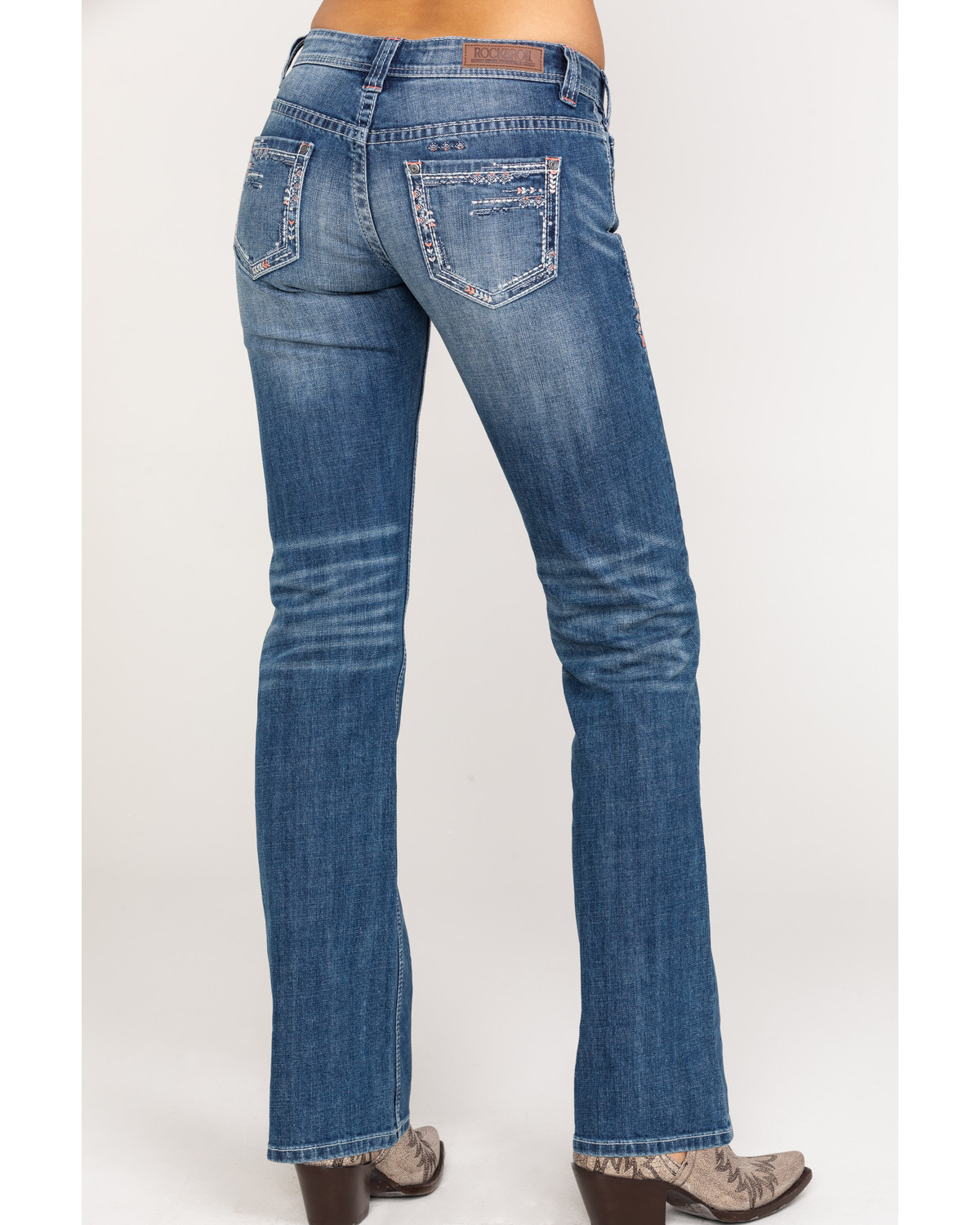 women's embroidered bootcut jeans
