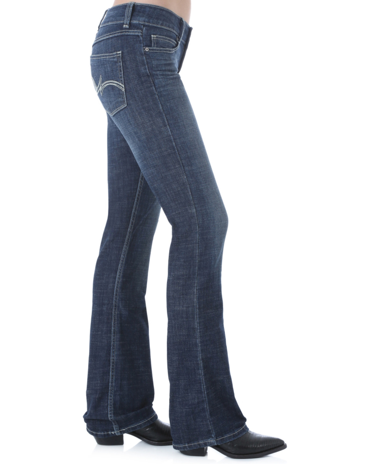 high rise dark wash bootcut jeans