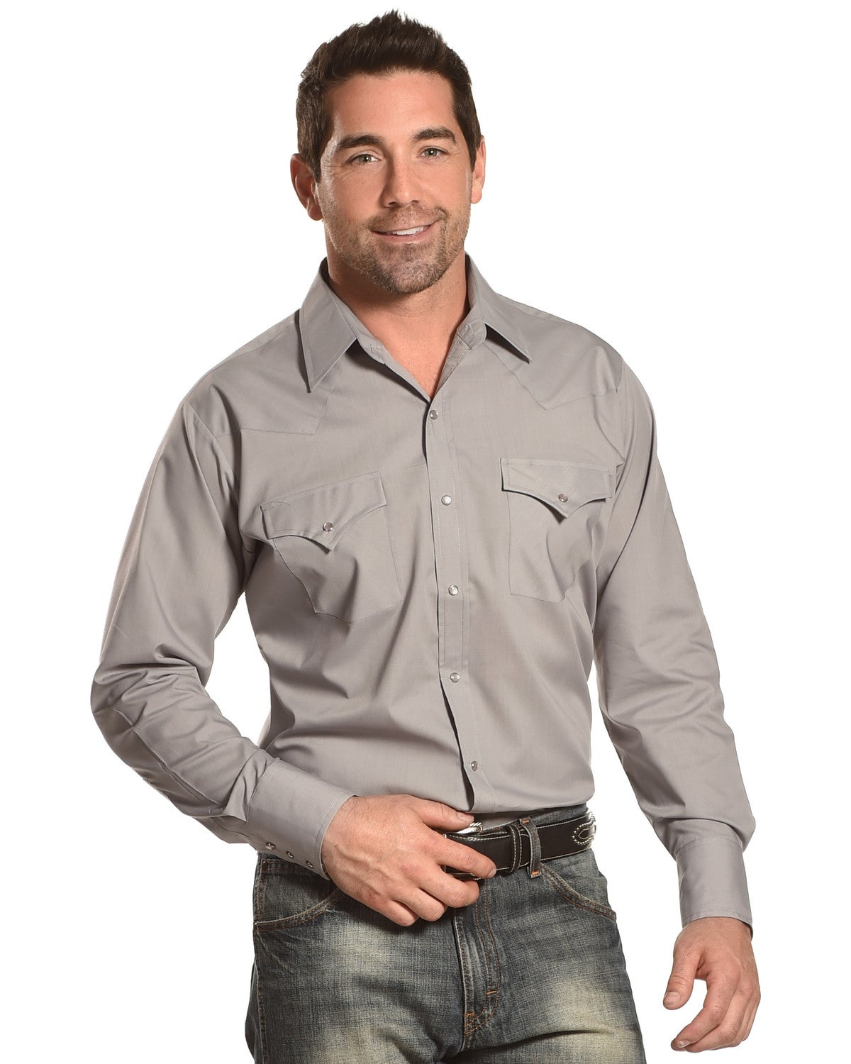 Ely Cattleman Men's Solid White Long Sleeve Western Shirt Big & Tall