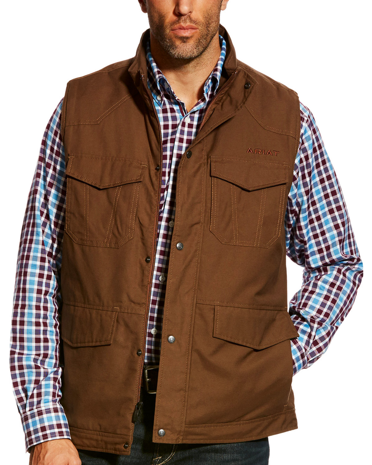 Cinch Mens Canvas Vest with Concealed Carry Pockets 
