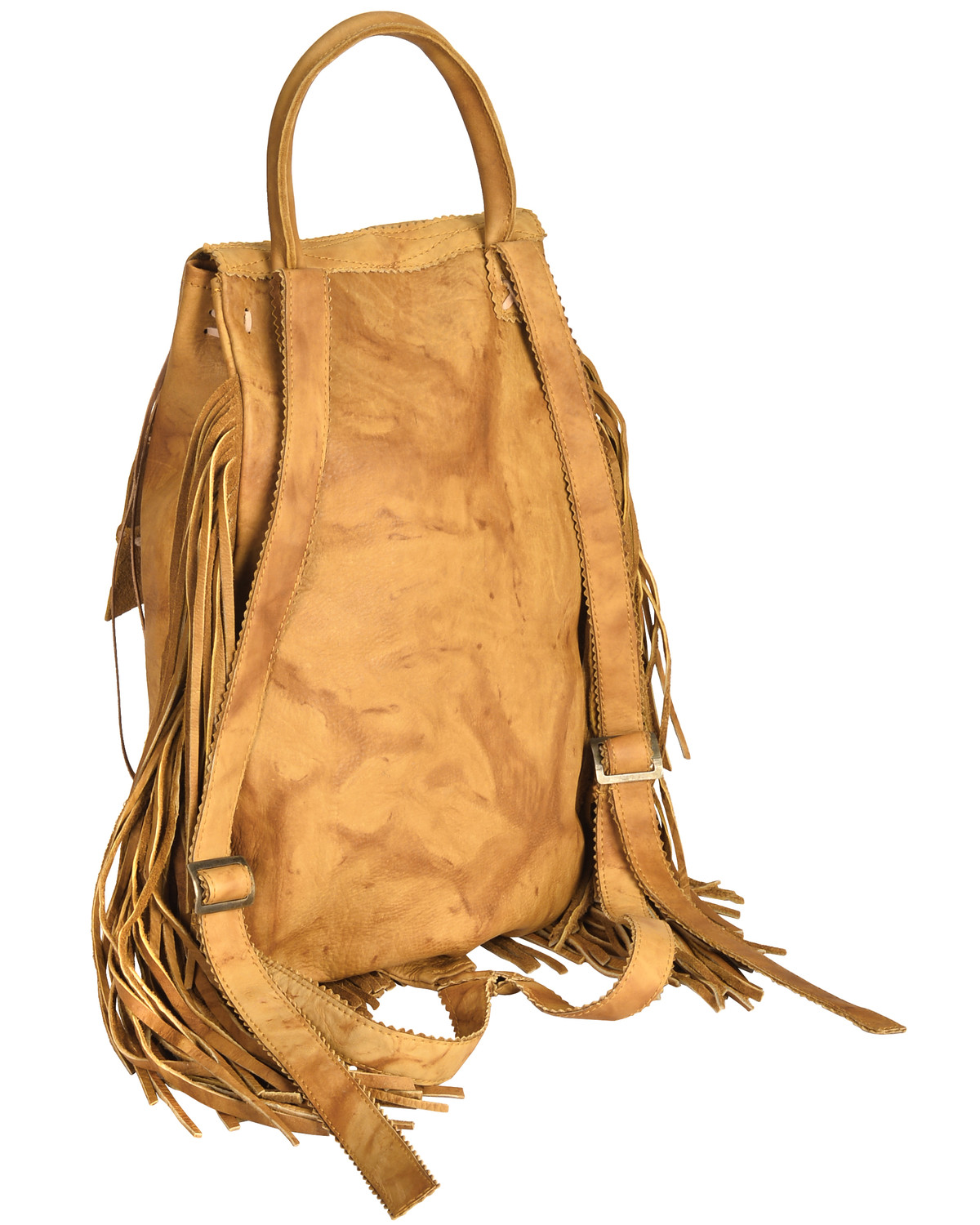 Kobler Leather Khaki Fringed Backpack | Sheplers