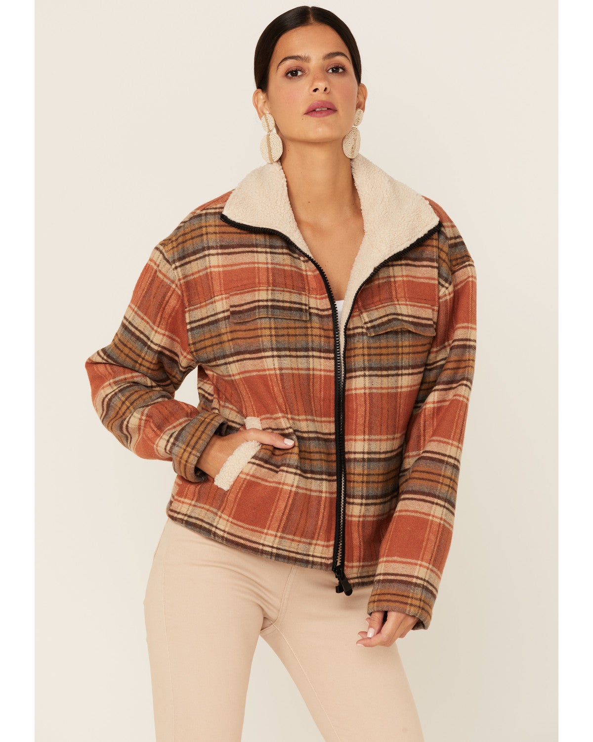 plaid bomber jacket womens