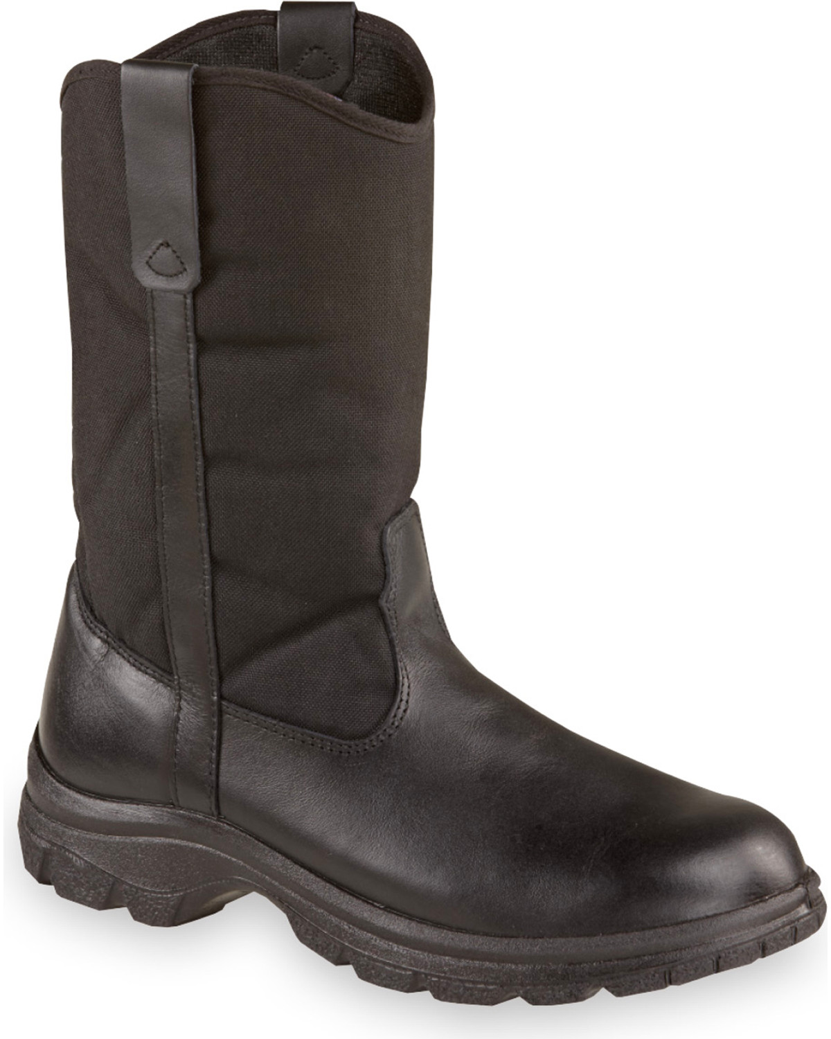 black wellington work boots