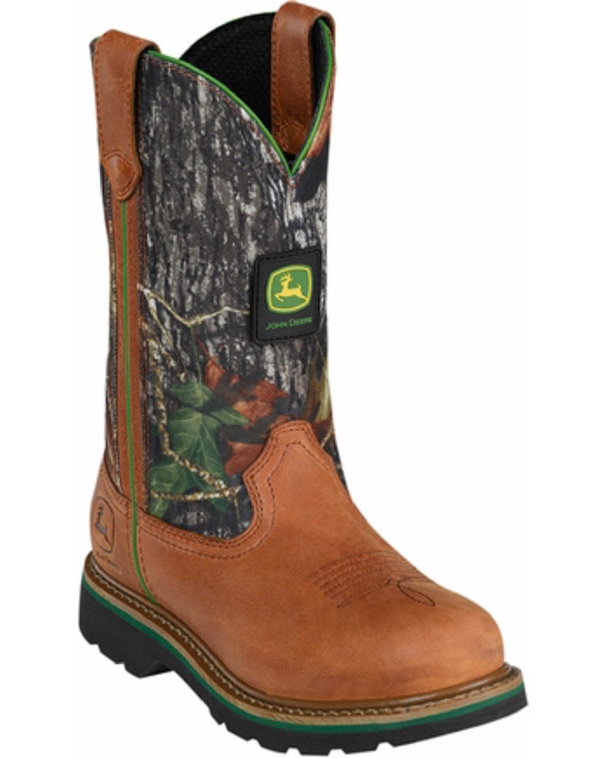 John Deere Camo Leather Cowgirl Boots - Round Toe | Sheplers