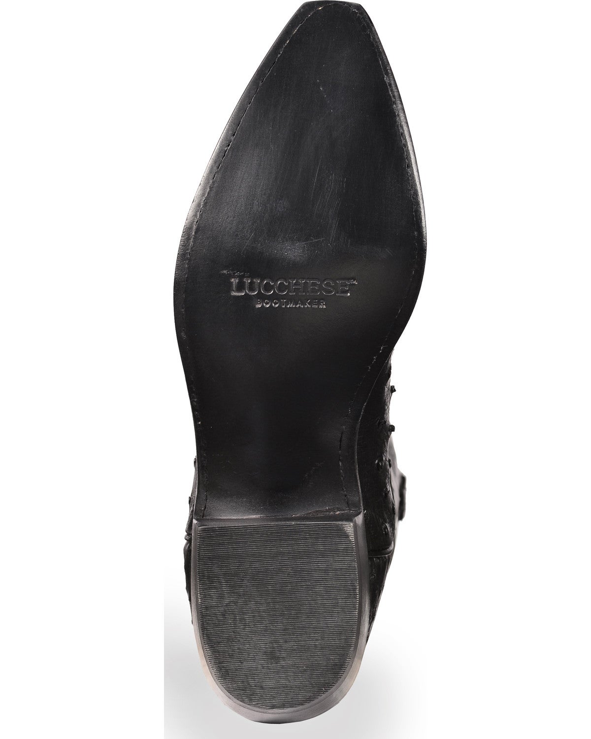 Lucchese Men's Handmade Luke Black Full Quill Ostrich Western Boots