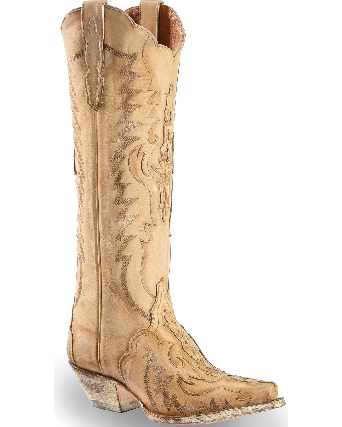 cream western boots