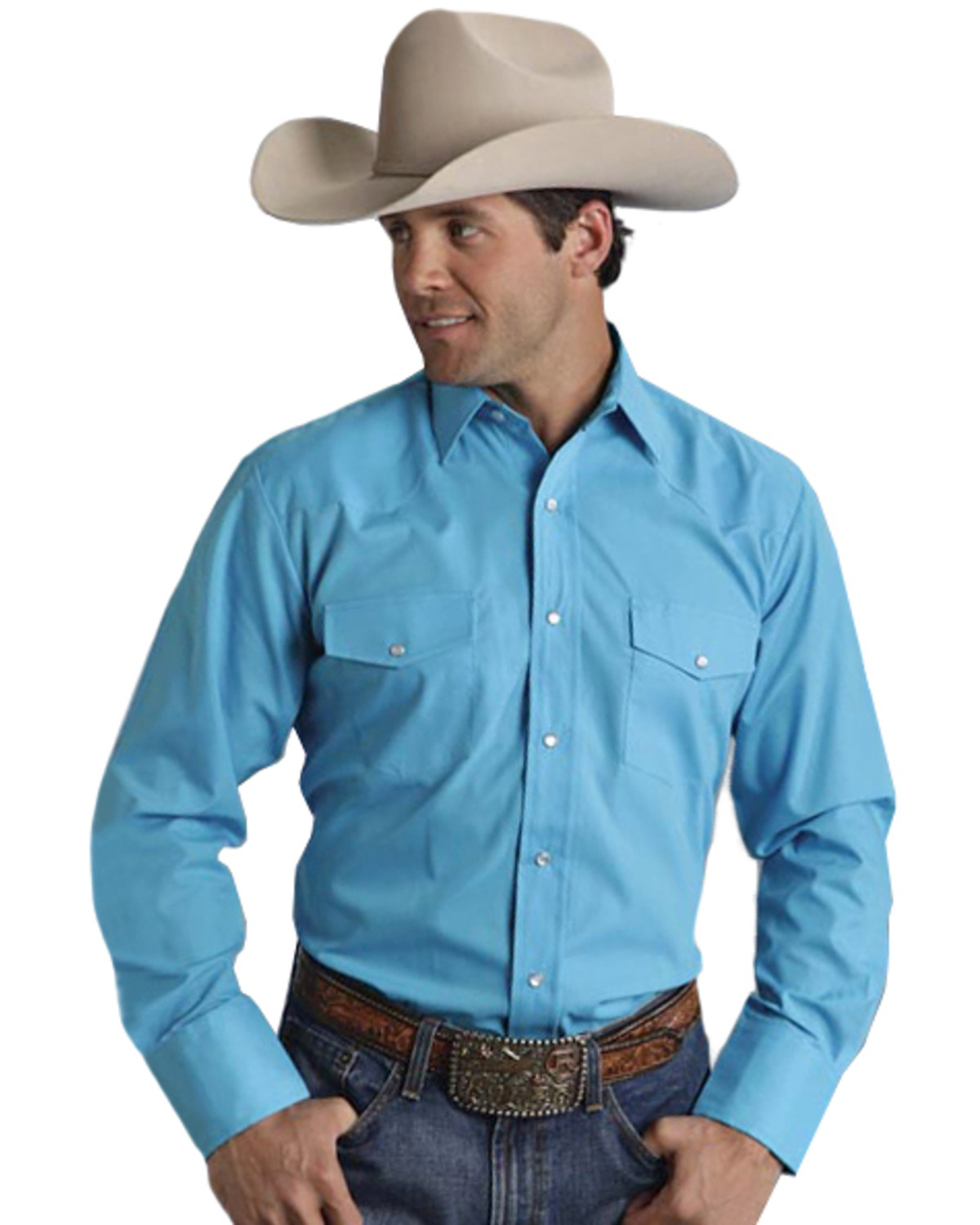 Roper Men's Broadcloth Solid Western Shirt | Sheplers