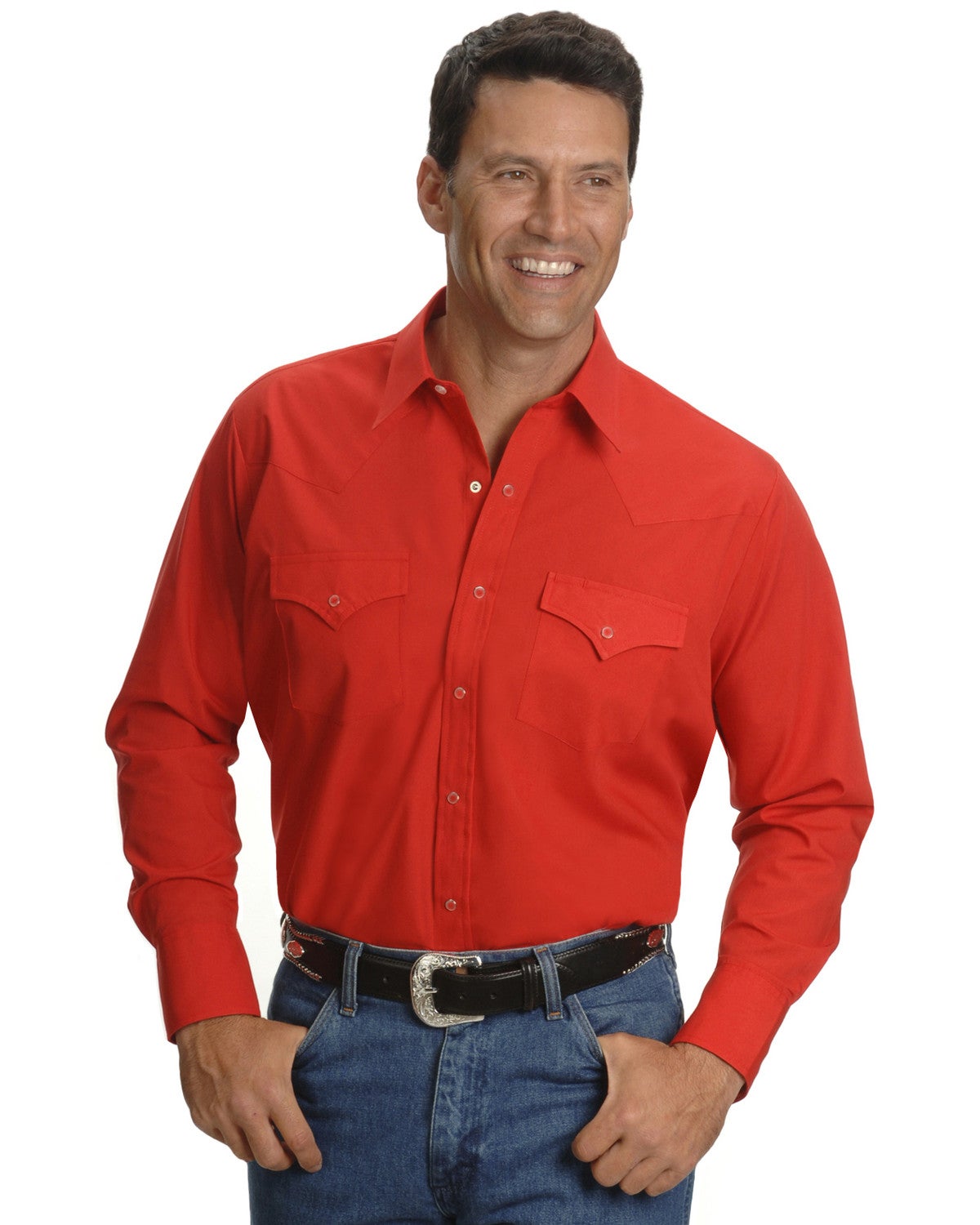 Ely Cattleman Men's Solid White Long Sleeve Western Shirt Big & Tall