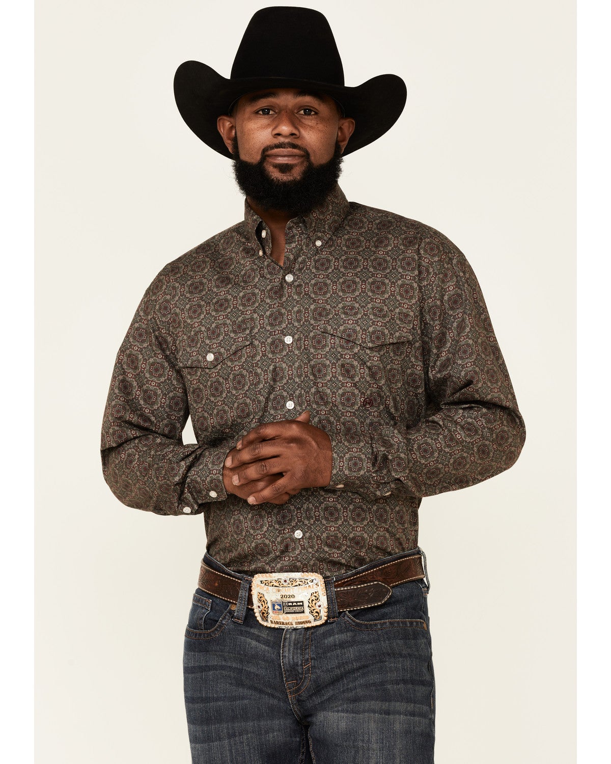 Roper Men's Pine Medallion Geo Print 