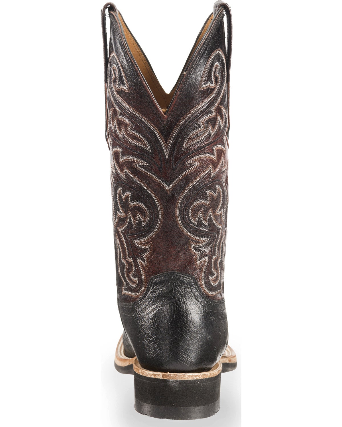 Lucchese Men's Black Lance Smooth Ostrich Western Boots - Square Toe