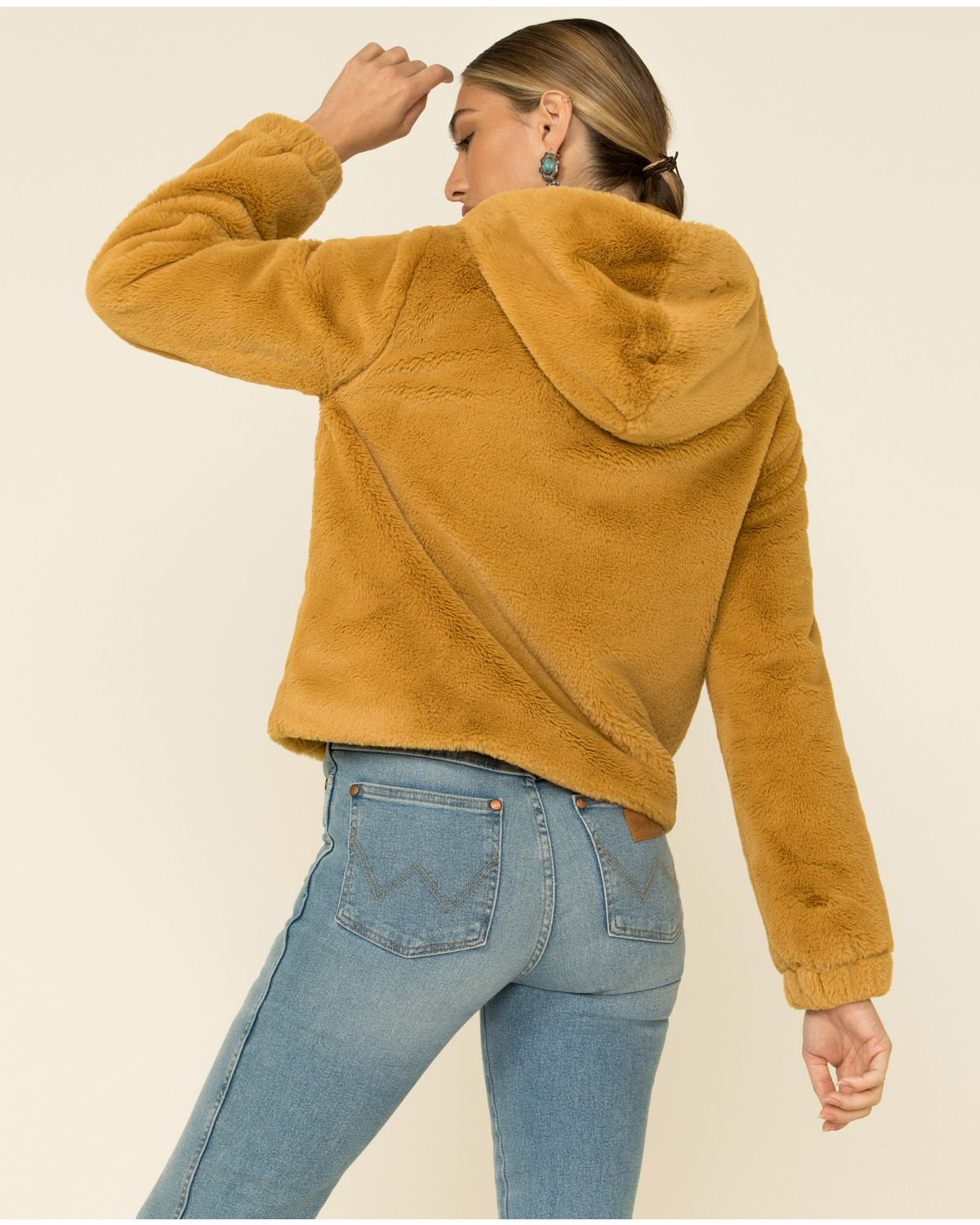 calvin klein long coat down with faux fur hood