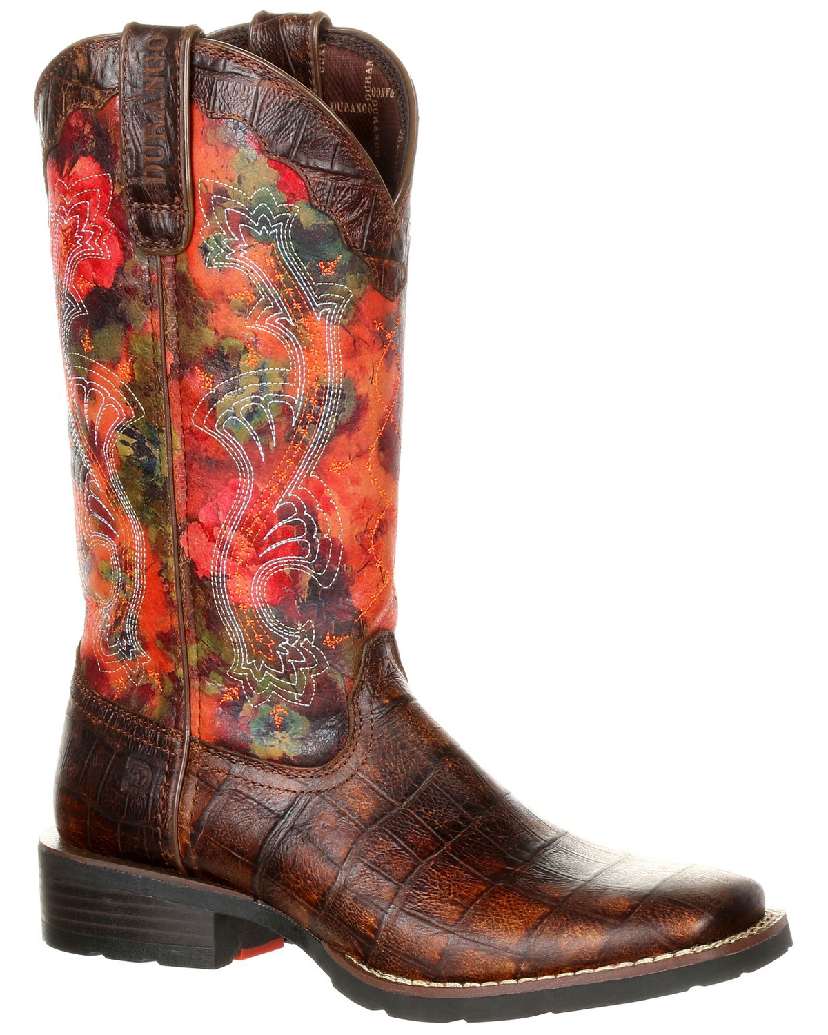 alligator skin square toe boots