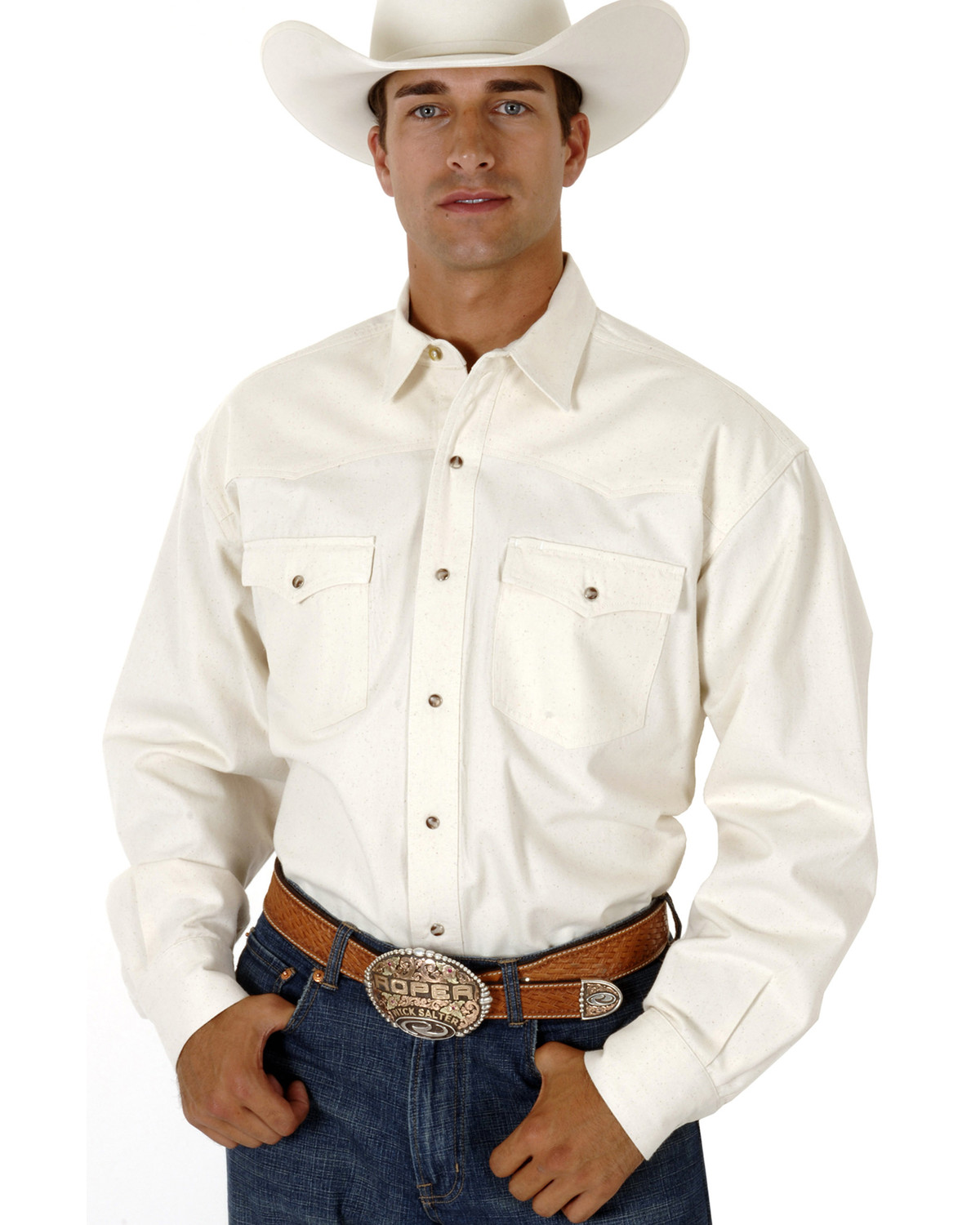 white cowboy shirt