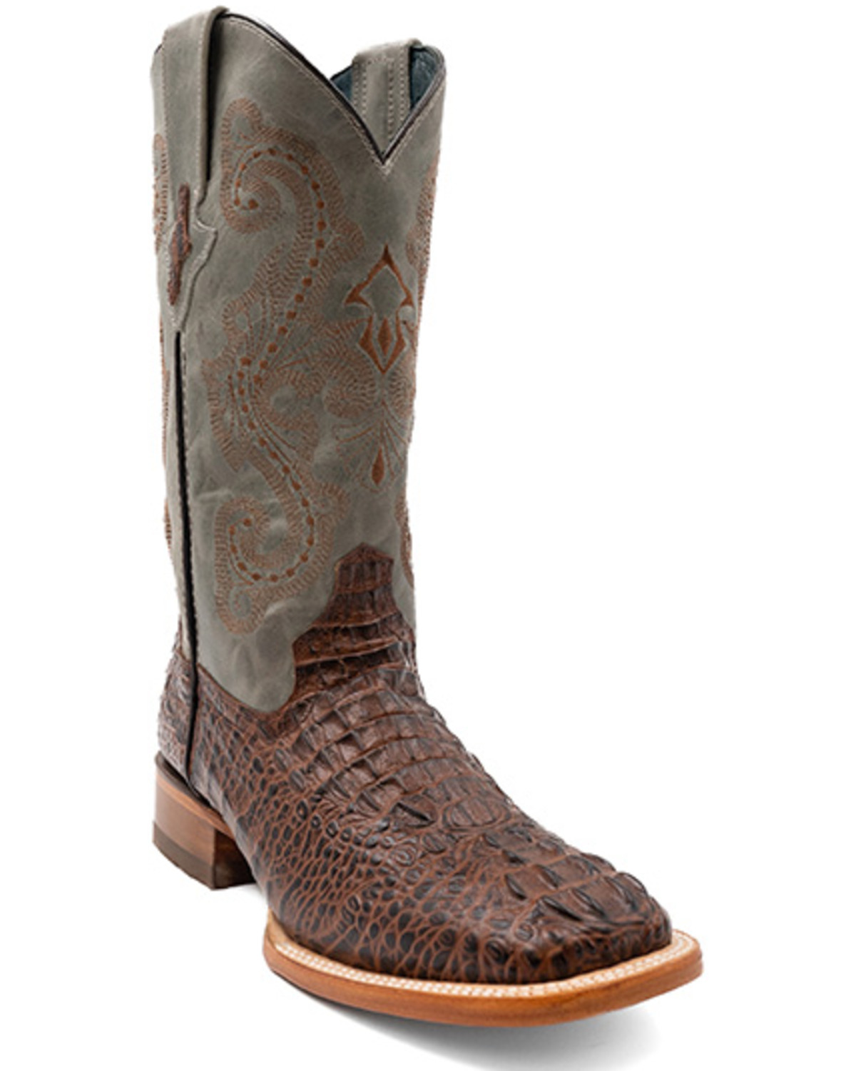 crocodile square toe boots