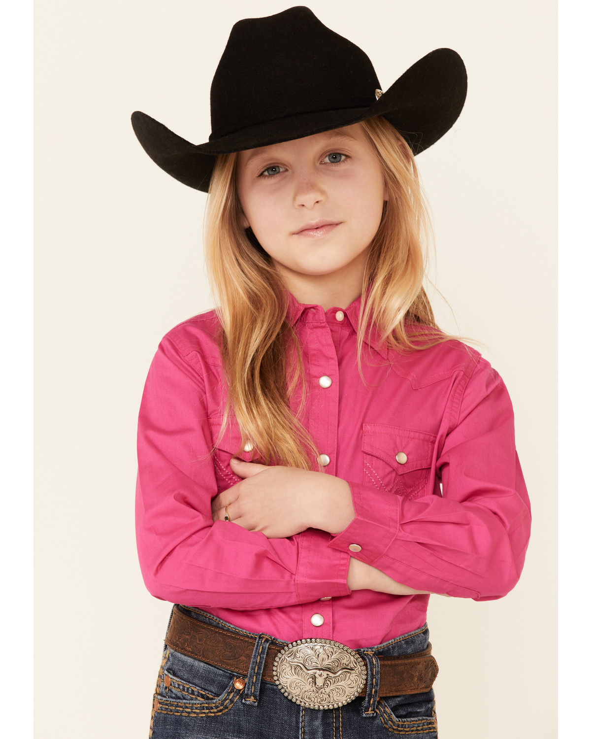 Girls pink western shirt clearance