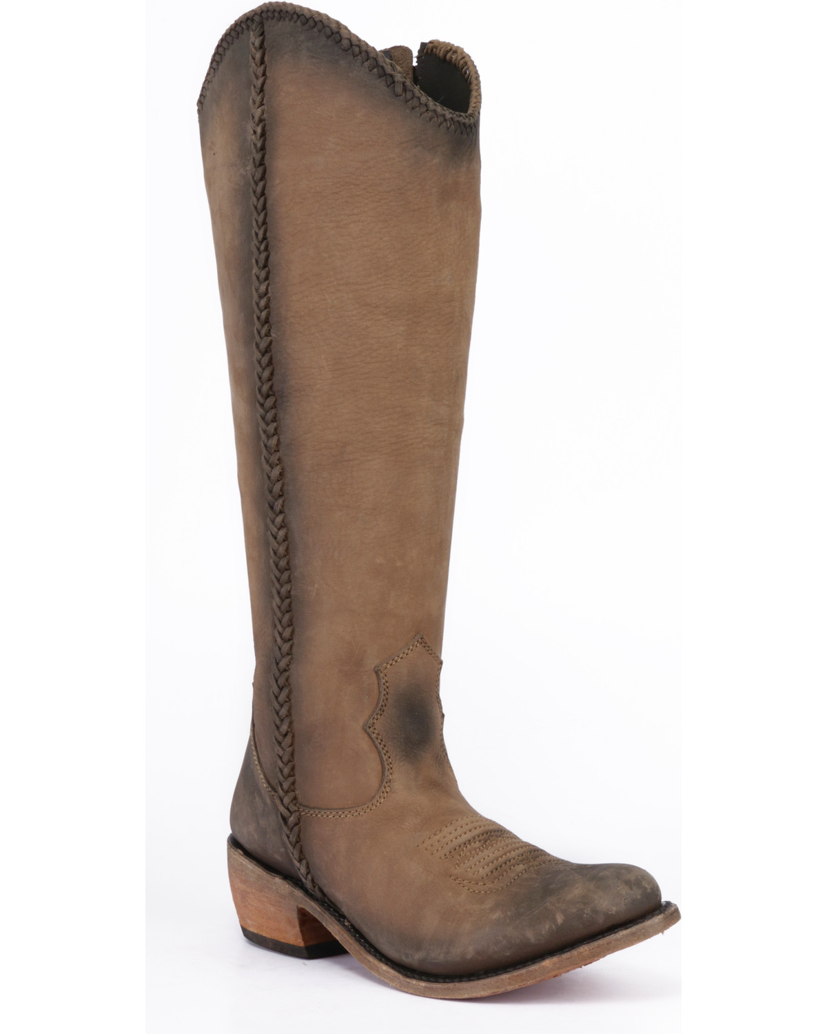 Vegas Taupe Tall Boots - Round Toe