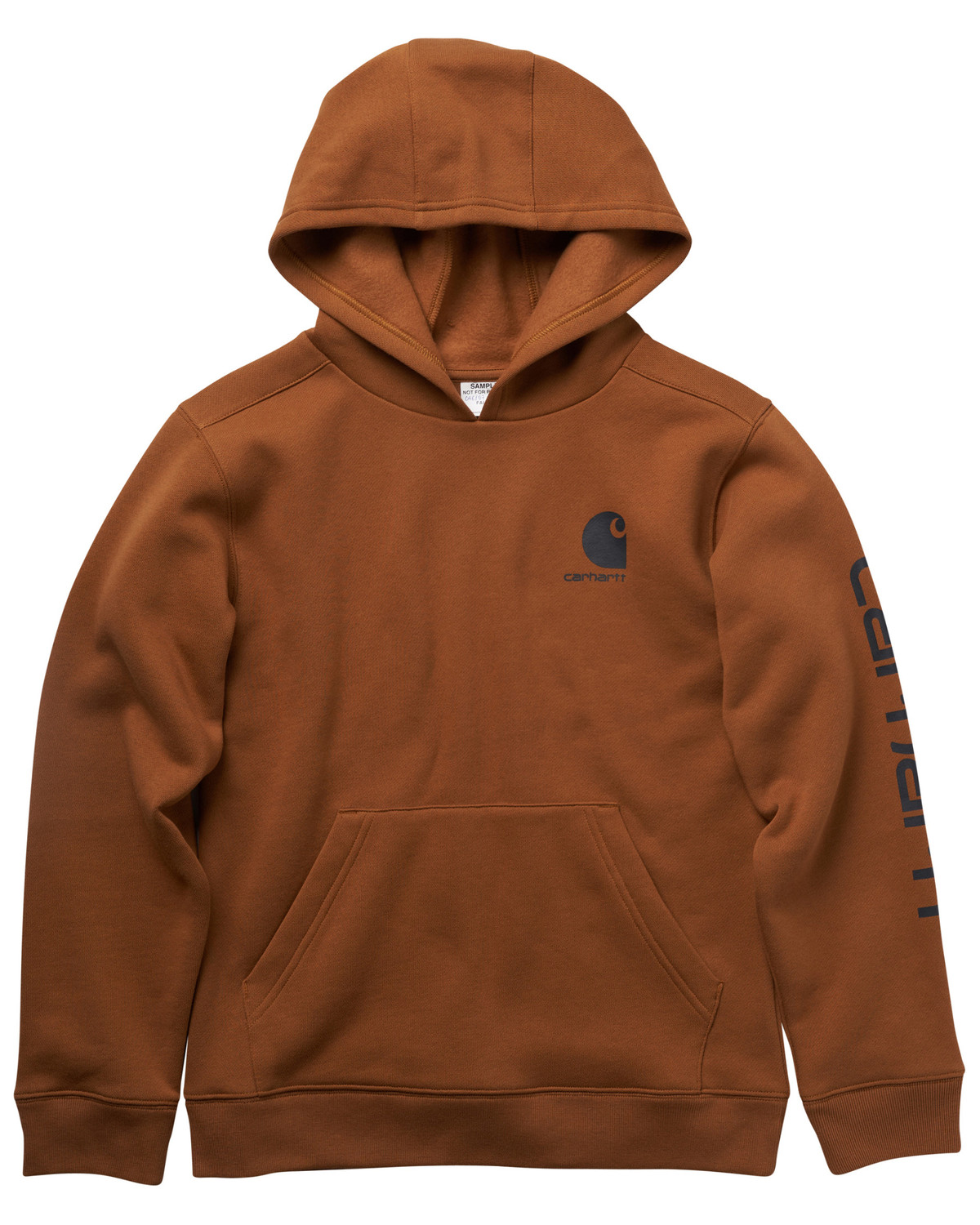 Carhartt Boys' (4-7) Brown Fleece Logo Pullover Hooded Sweatshirt | Sheplers