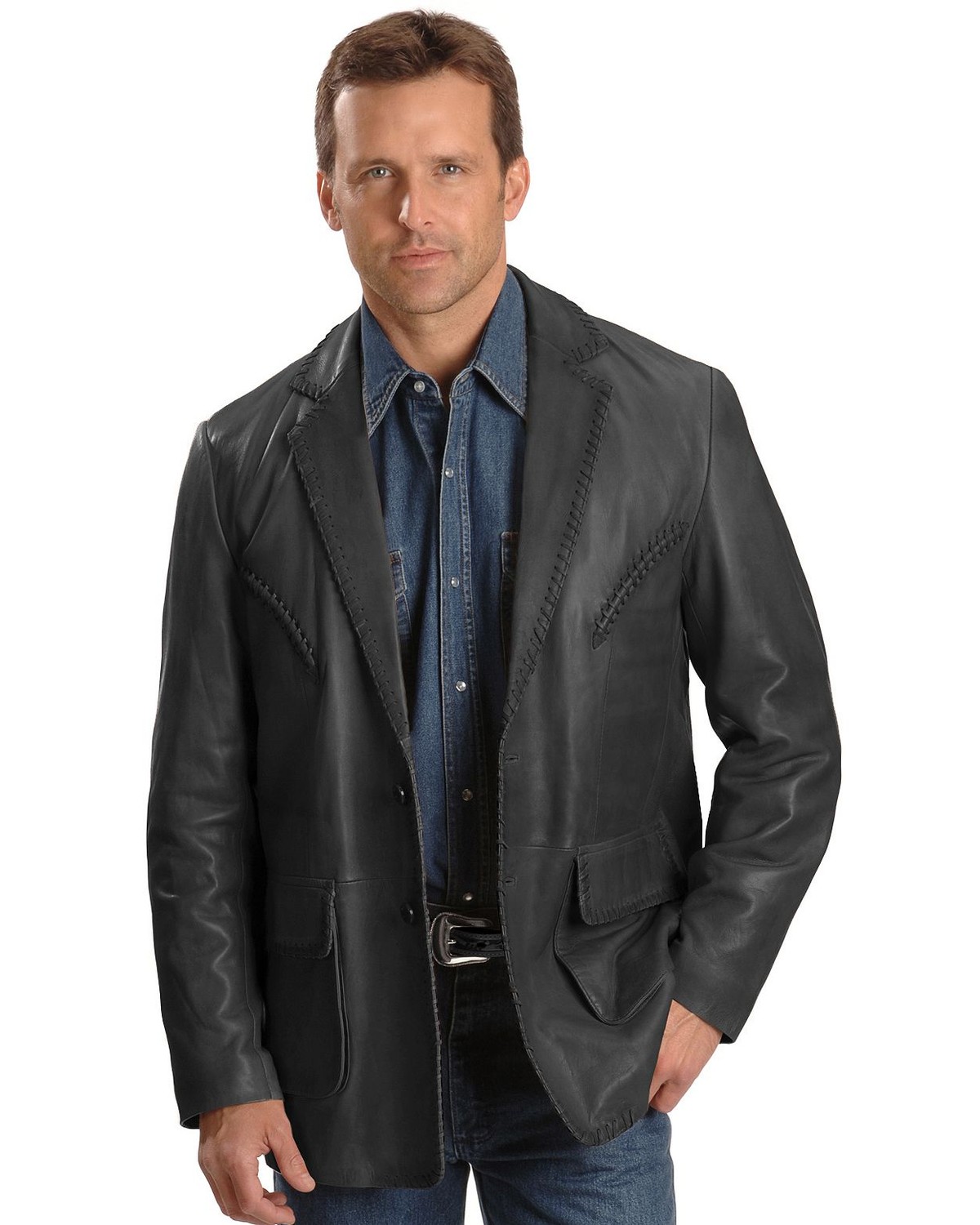 Scully Whipstitch Lambskin Leather Blazer - Reg, Tall | Sheplers