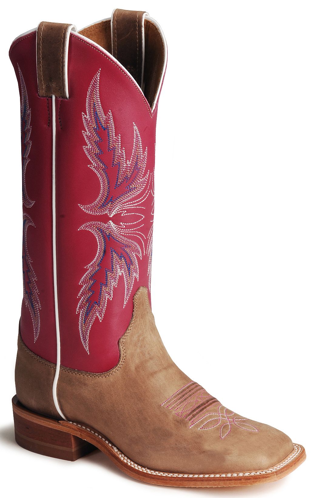 Albany Pink Cowgirl Boots - Square Toe 