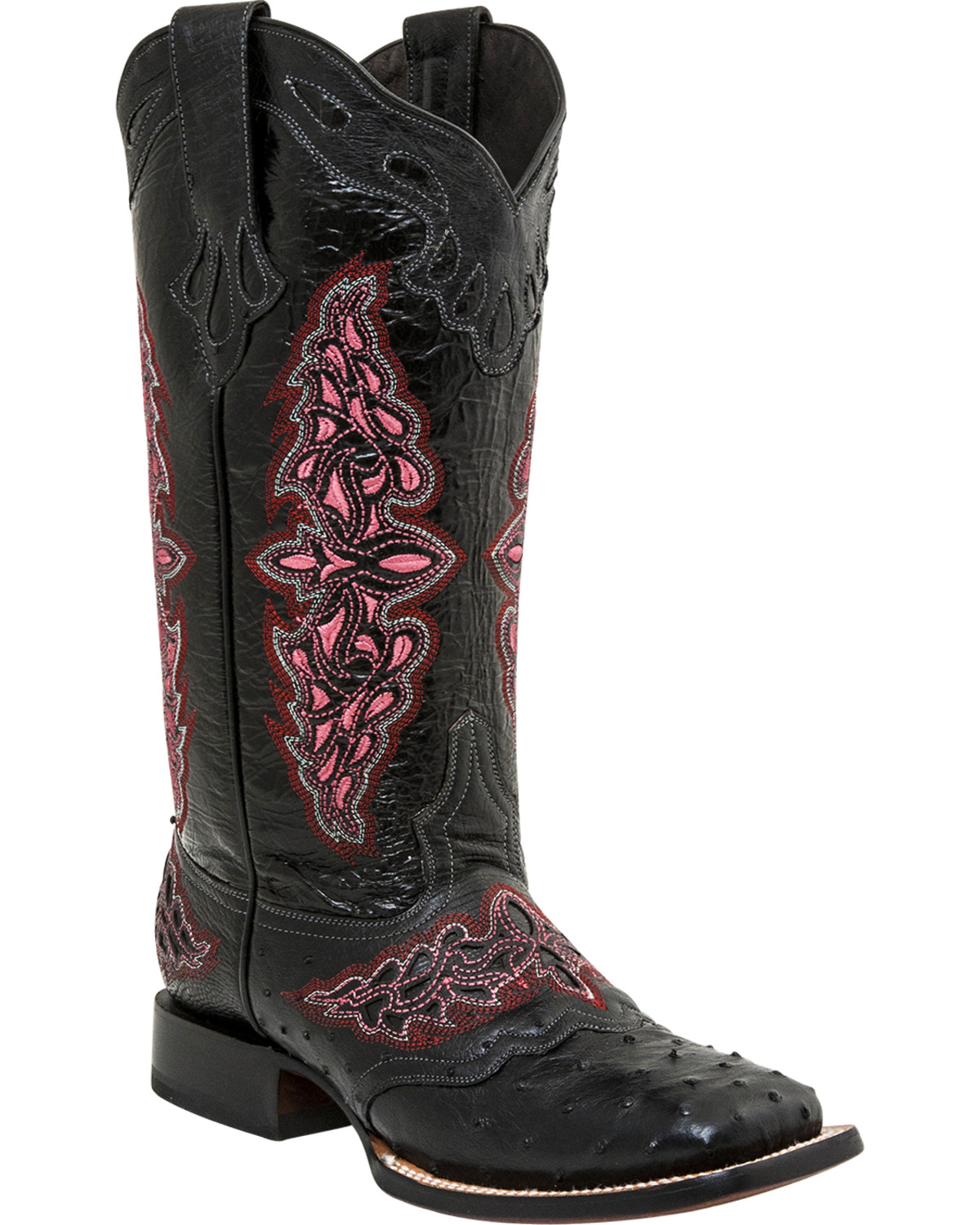 black ostrich boots womens