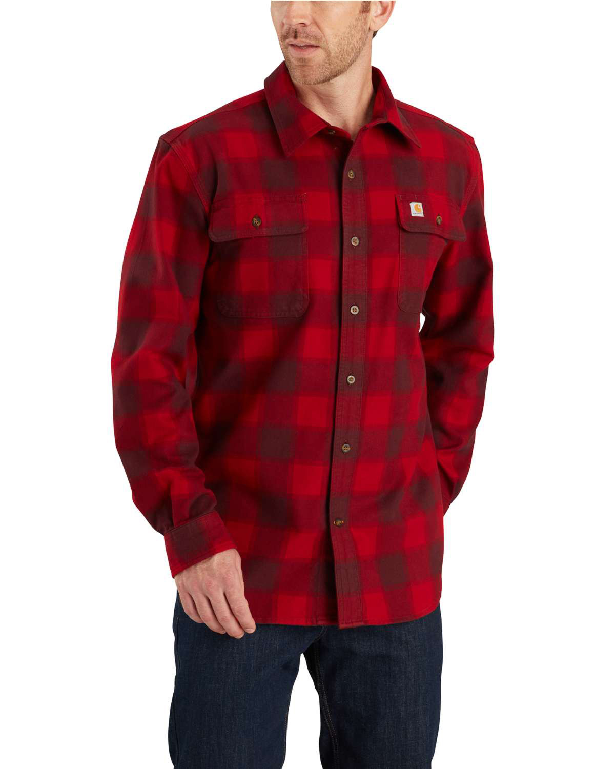 red carhartt shirt