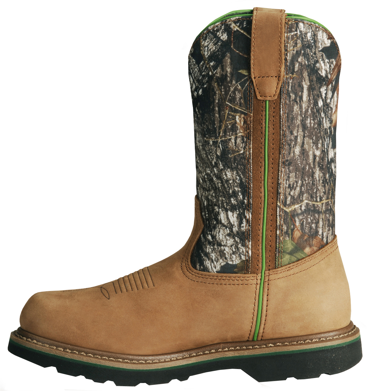 John Deere Mossy Oak Camo Wellington Work Boots - Steel Toe | Sheplers