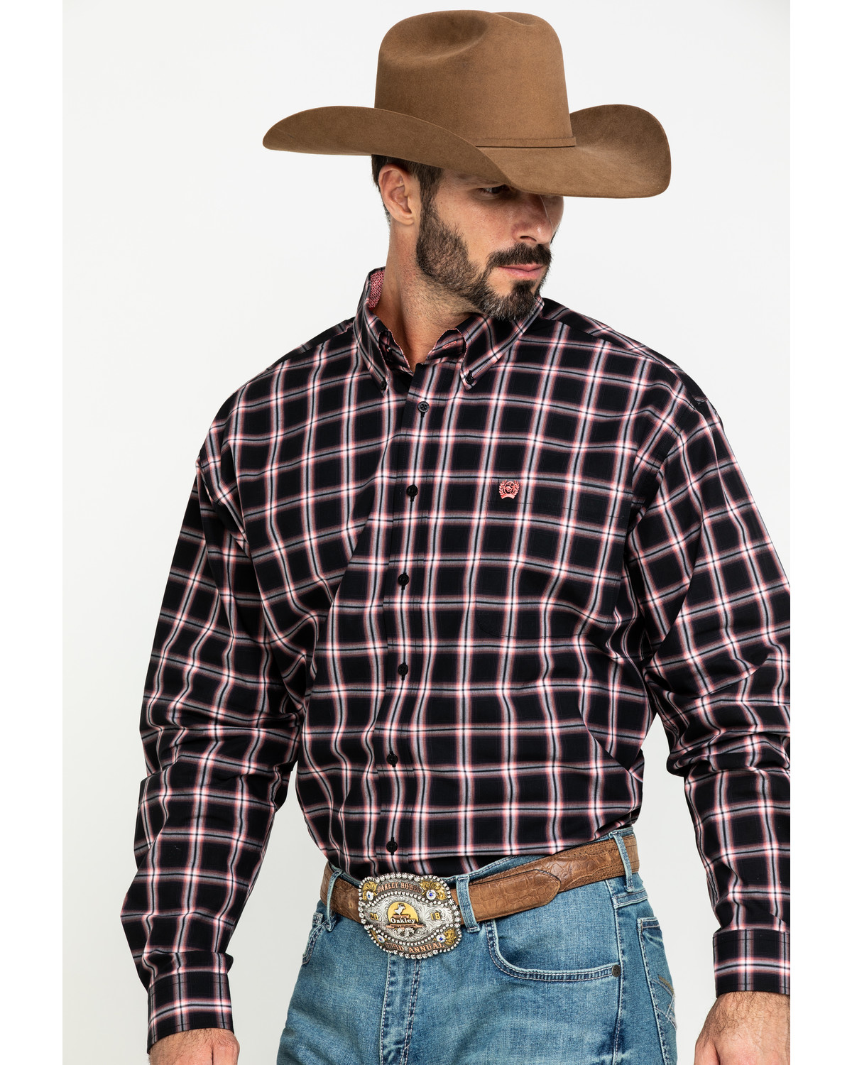 Cinch Men's Black Large Plaid Long Sleeve Western Shirt | Sheplers