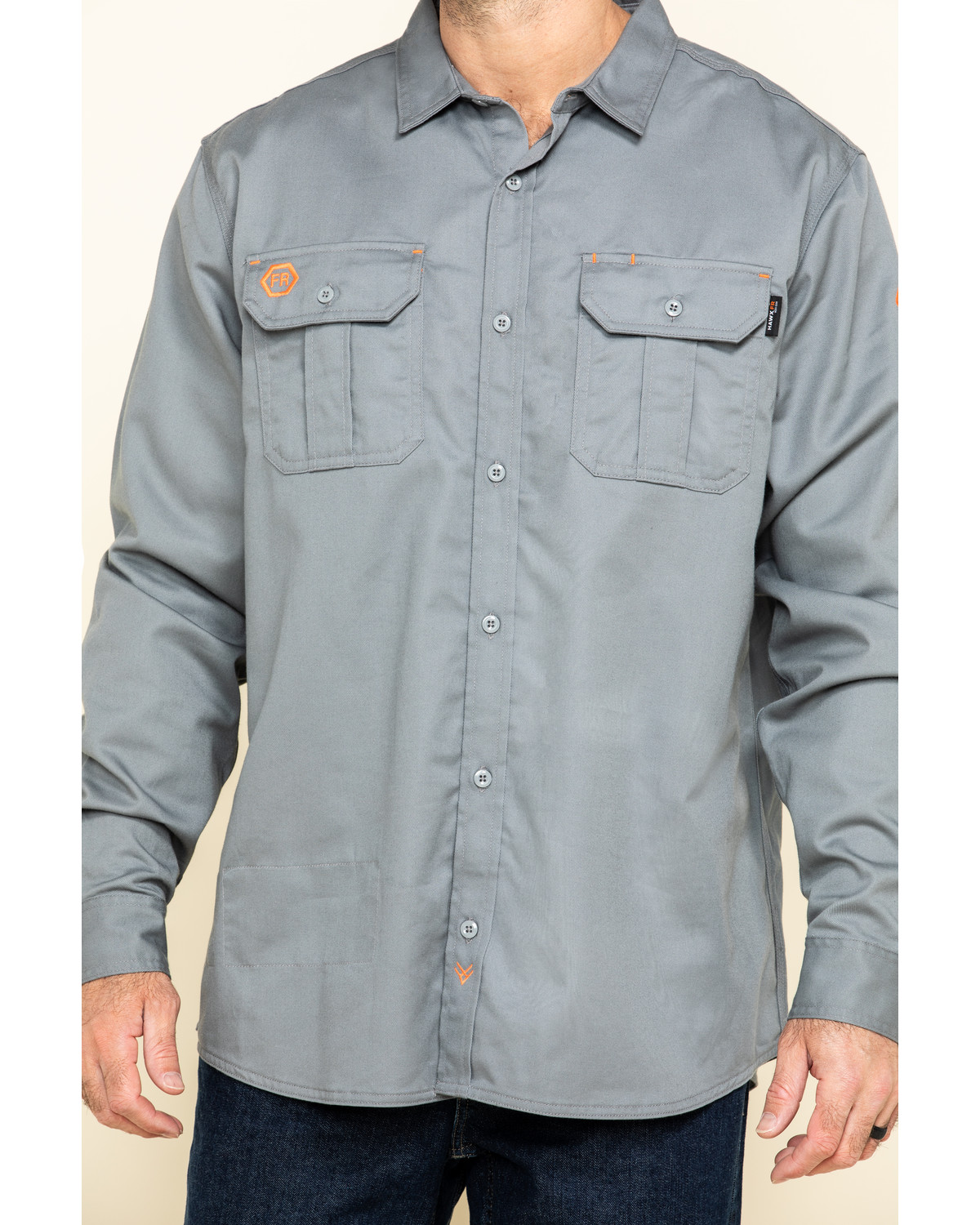 Hawx Men's Grey FR Long Sleeve Work Shirt - Big | Sheplers