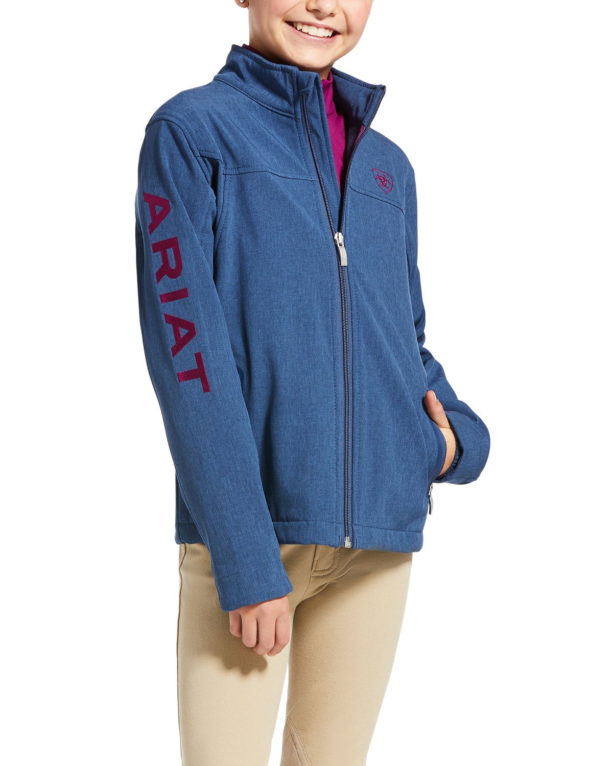 Ariat Girls' Marine Blue New Team Softshell Jacket Sheplers