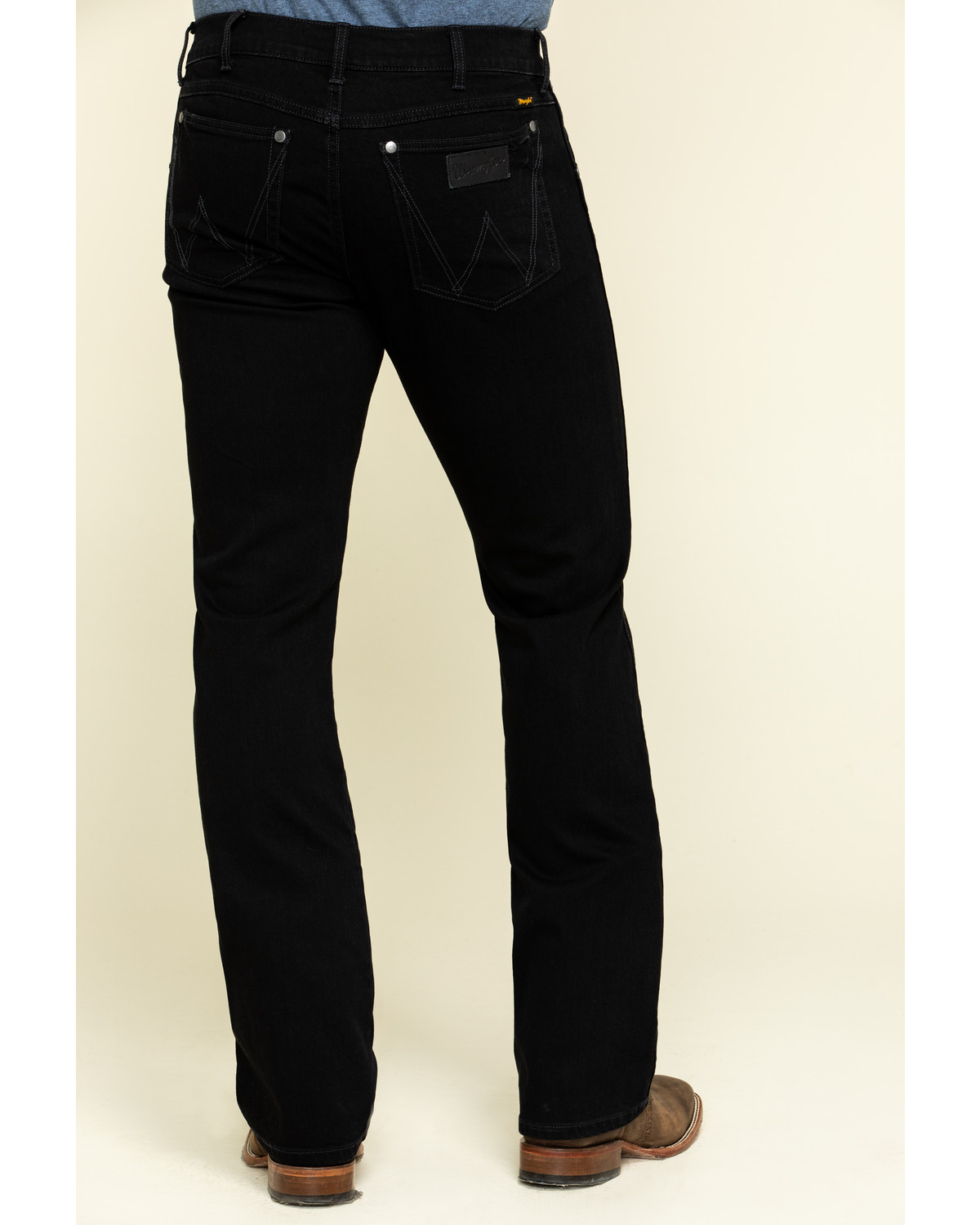 mens black stretch bootcut jeans