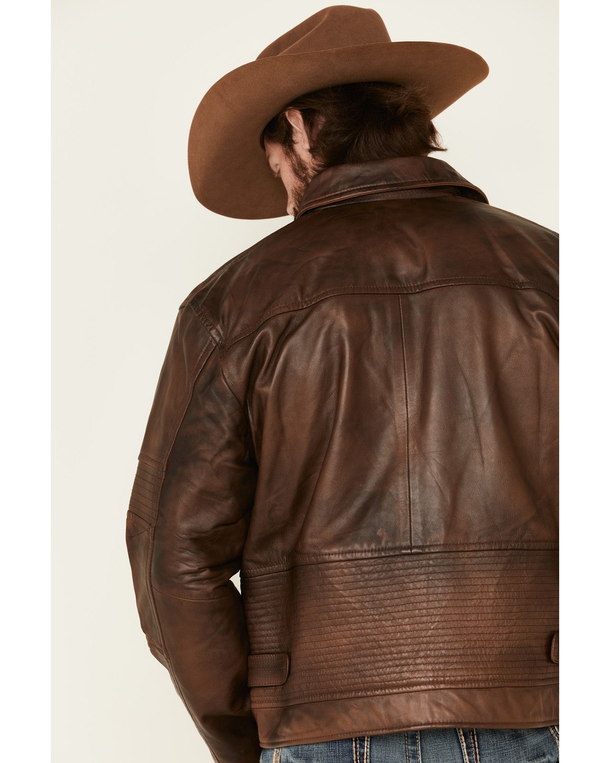 Cripple Creek Men's Vintage Brown Lamb Nappa CC Leather Jacket Sheplers