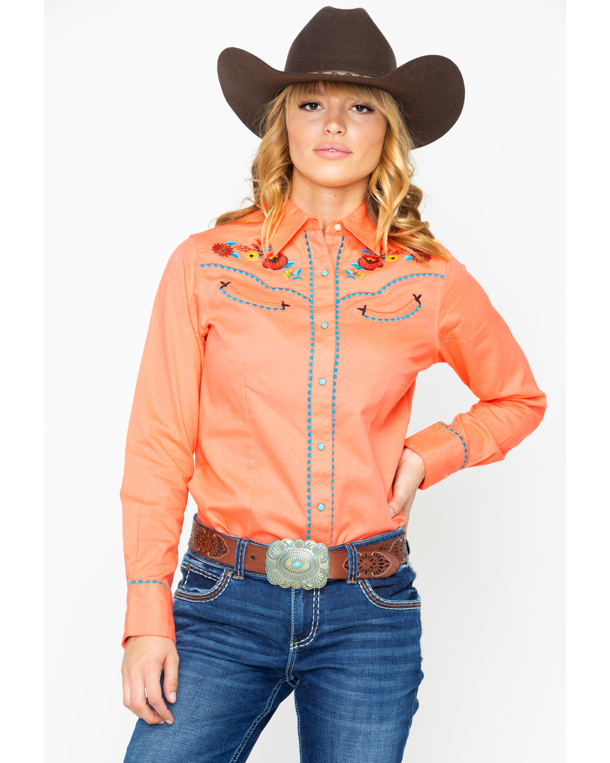 wrangler embroidered western shirt