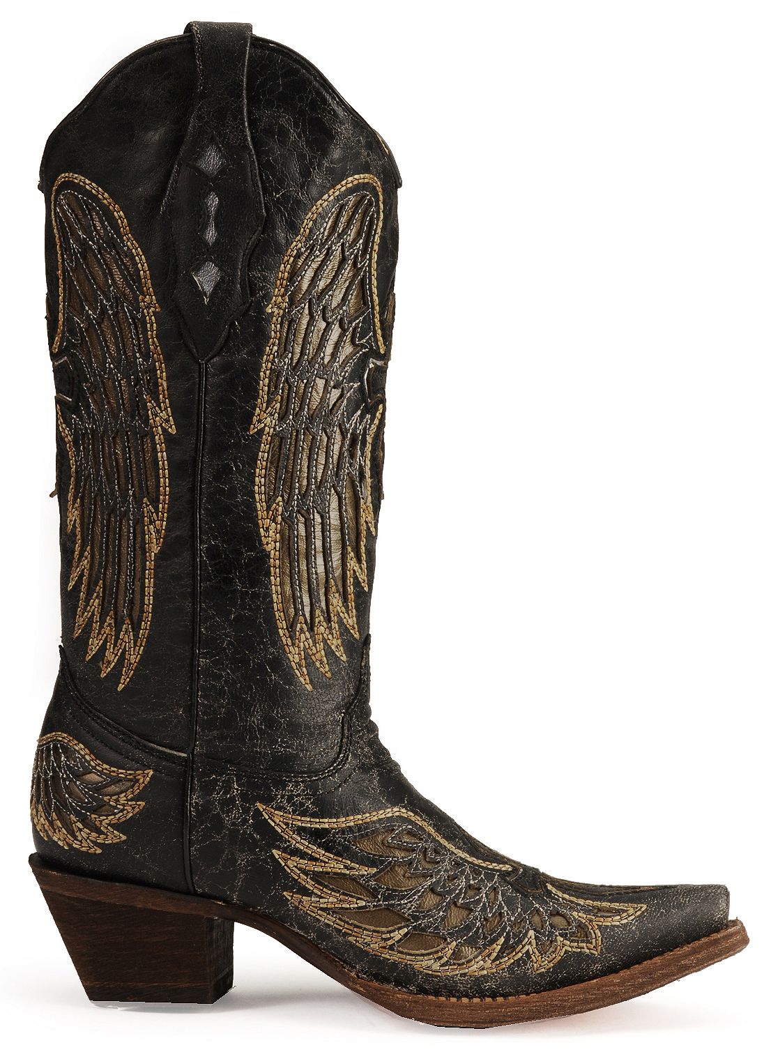 Angel Wing Cowboy Boots – Soda Calf High Cowboy Cowgirl Boots – HTLLB