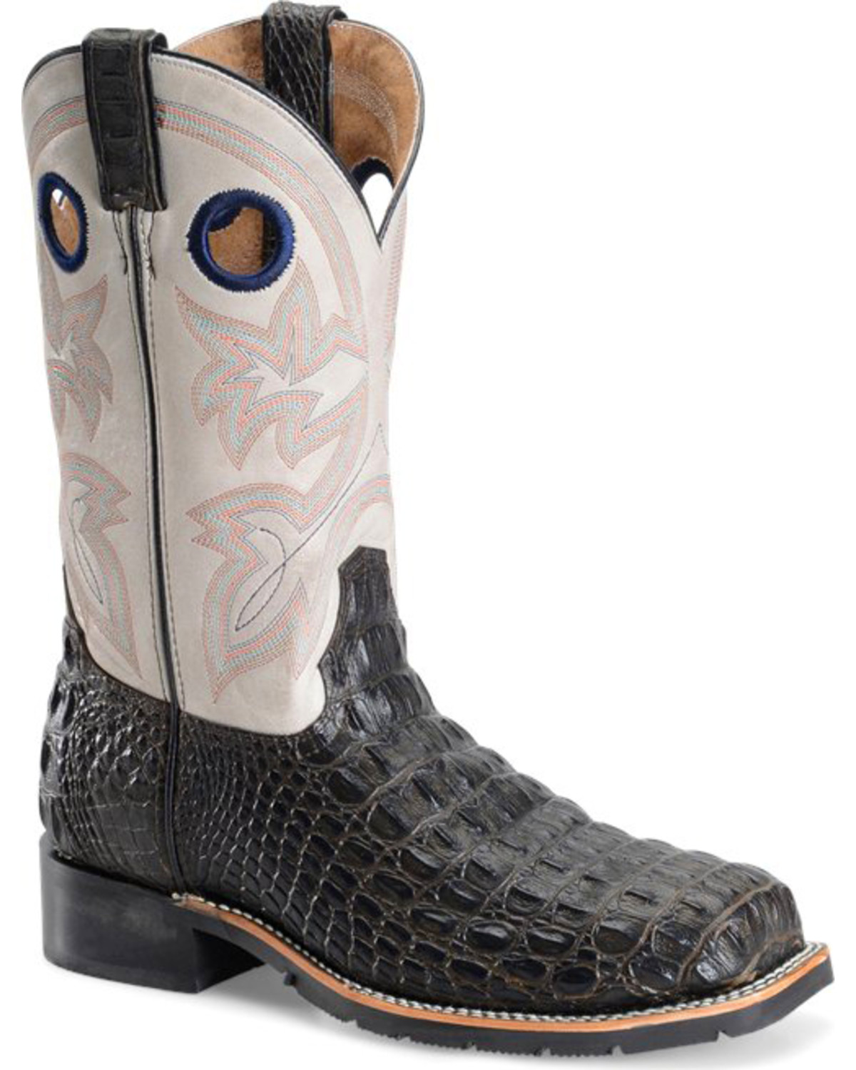 double h square toe lace up boots