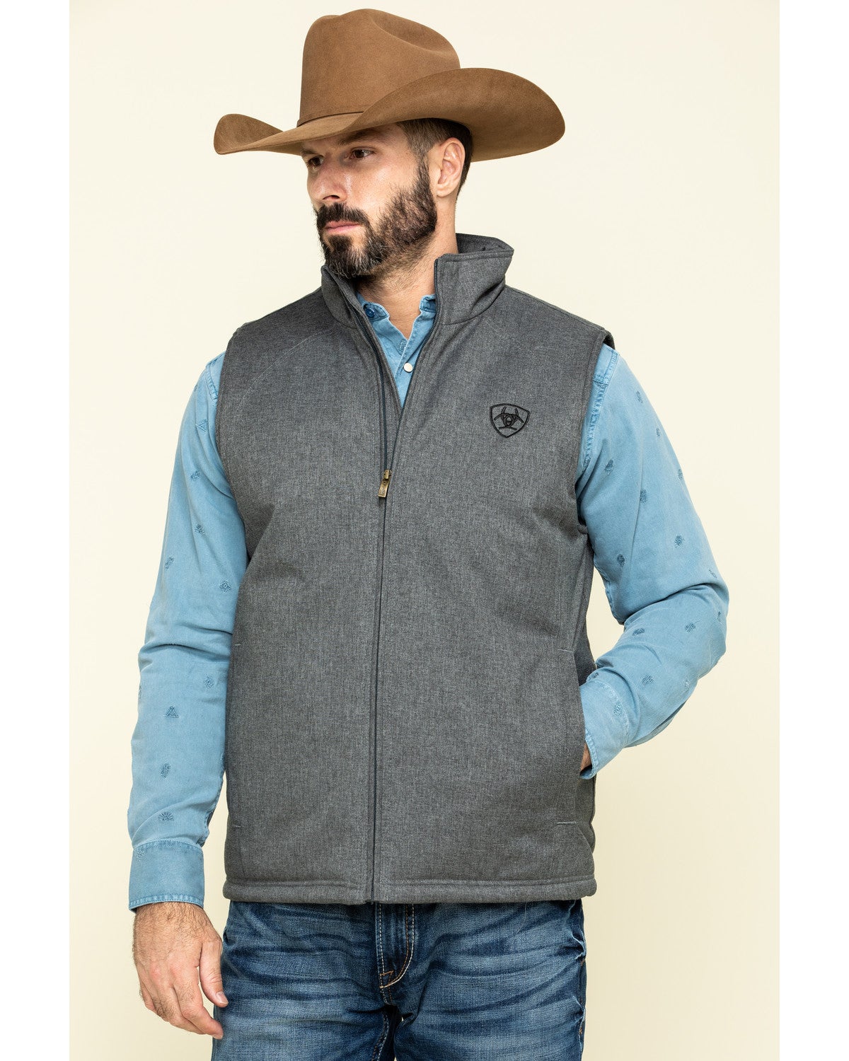 gray ariat vest