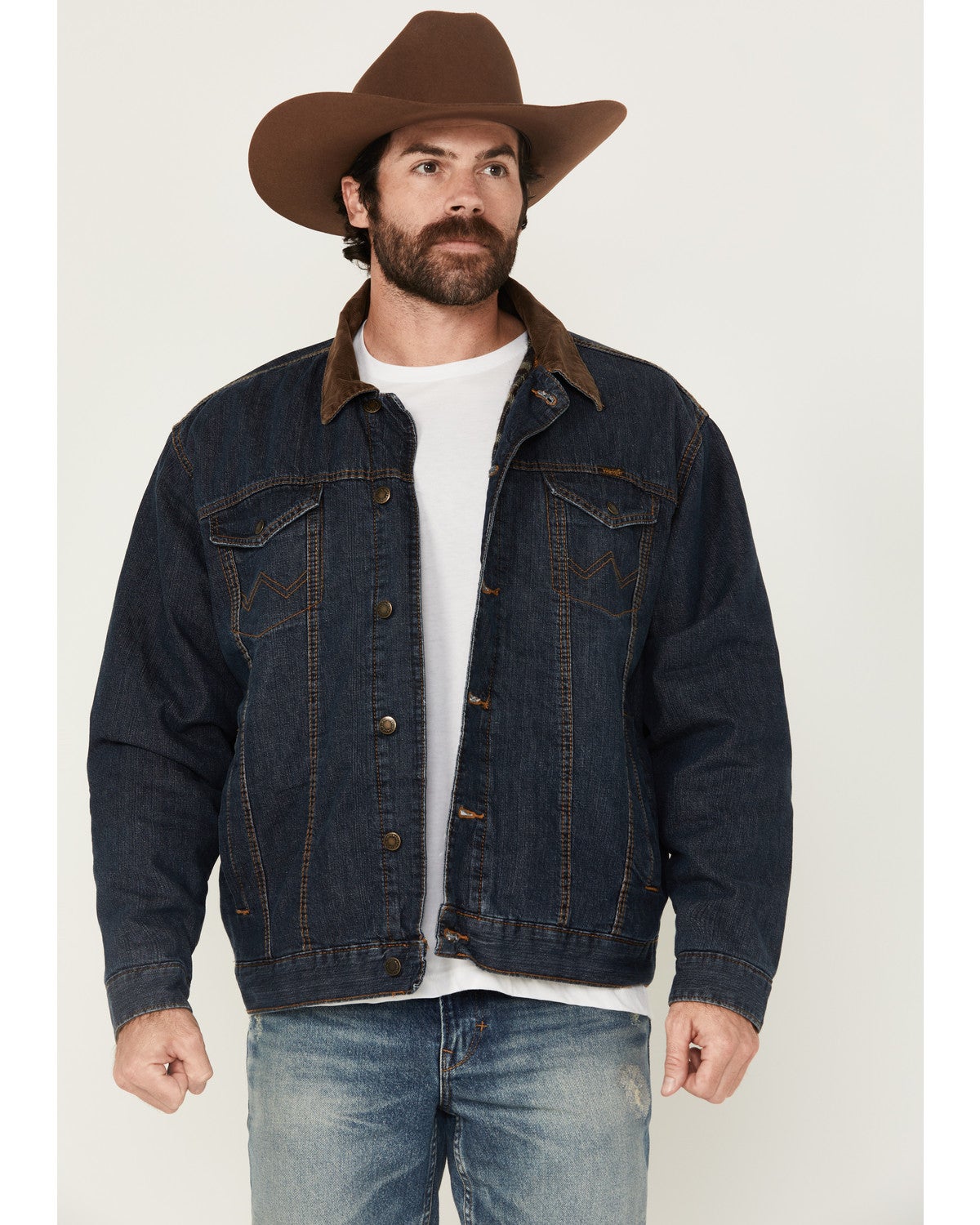 mens insulated denim jacket